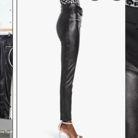 NWOT Tiger Mist High Waisted Faux Leather Skinnies with Fold-over Waistband XS - Picture 5 of 8